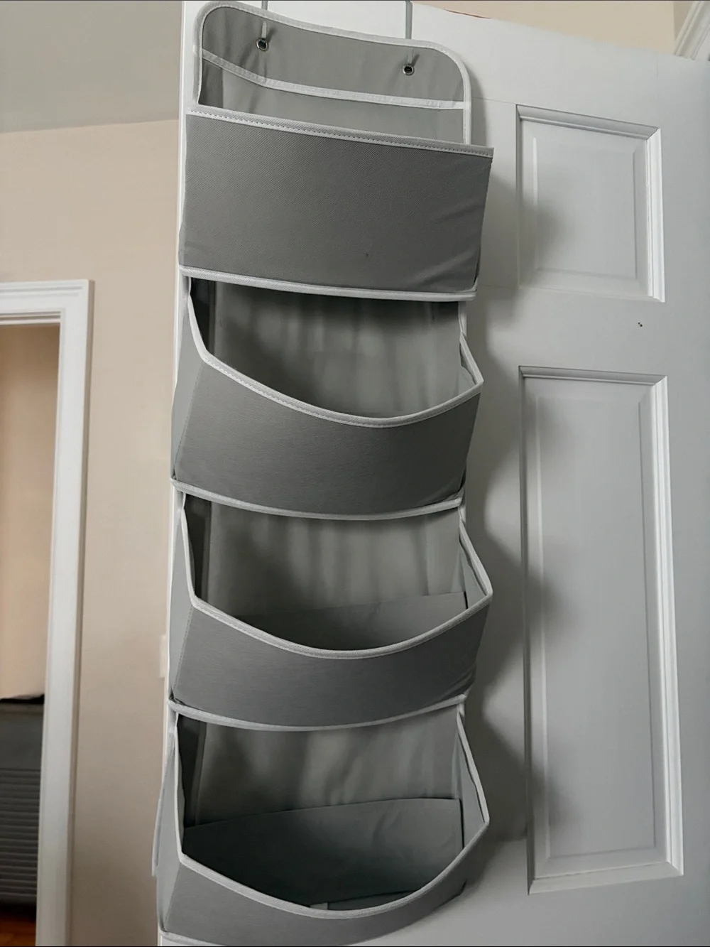 Over-Door 5-Bin Hanging Organizer - Gray